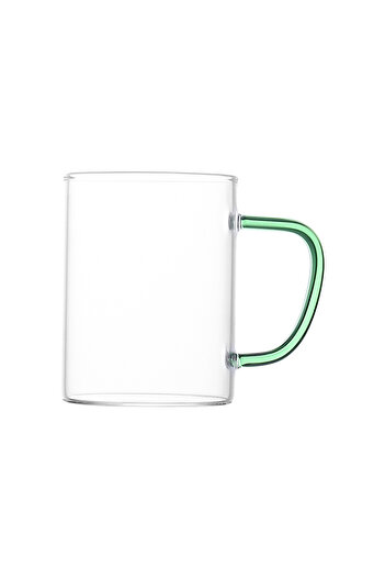 sharpdo 440 ml Glass Green Handle Single Cup