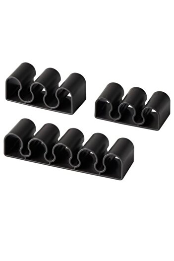 IKEA Kalkstuff Cable Holder, Organizer Set of 3, Dark Gray and White