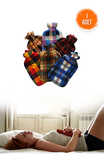 Ganjem Hot Water Bag and Fleece Case 1Pcs 2 Liters Abdomen Head Neck Hand Heating Pad Coldness Fever Warmer