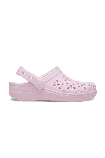 Crocs Classic Floral Cut Out Clog K Kids Slippers Pink