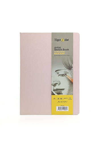 Tigertint Hard Cover Sketchbook 140 g A4 80 Sheets Powder Pink 100140522