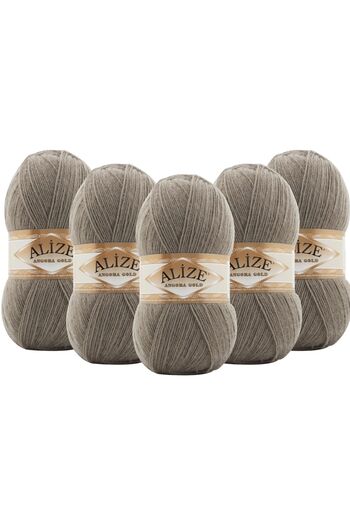 Alize Angora Gold 5 Pack Hand Knitting Yarn 100g X 5 Pieces - Color Code: 283 - Dirty Brown