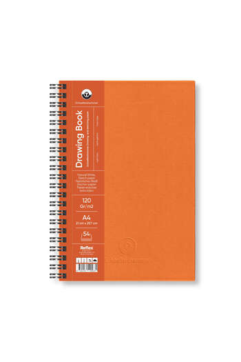 Schoellershammer Drawing Pad Orange Hard Cover Drawing Notebook 120 Gr A4 54 Sheets
