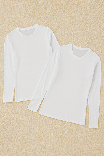 QKK Γυναικείο μακρυμάνικο μπλουζάκι Modal Cotton Lycra 2 τεμαχίων Q6K6K1T7KA