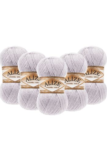 Alize Angora Gold 5 Pack Hand Knitting Yarn 100g X 5 Pieces - Color Code: 71 - Lime Stone