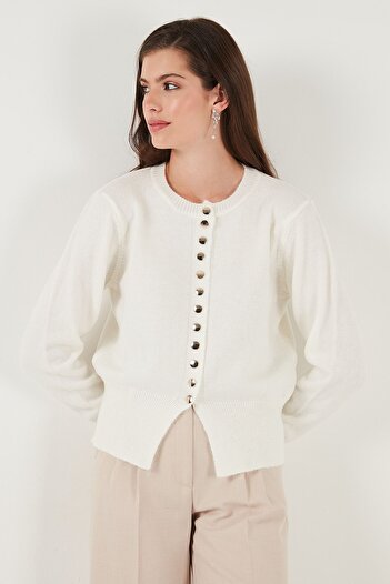 Lela Premium Comfort Fit Round Neck Crop Knitwear Cardigan Cardigan 680Hi00164