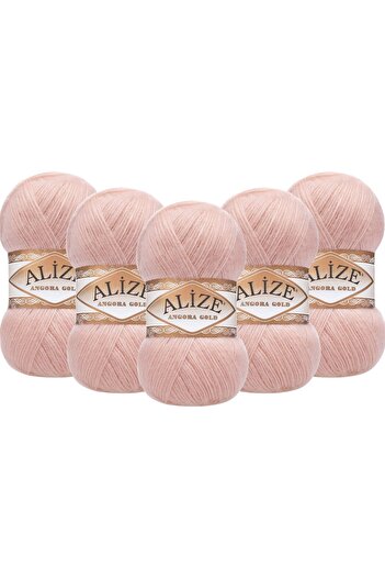 Alize Angora Gold 5 Pack Hand Knitting Yarn 100g X 5 Pieces - Color Code: 161 - Powder