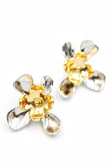 Royaleks Metal Flower Earrings - Multicolor