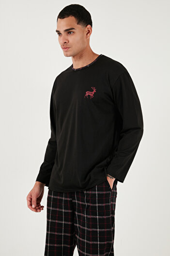 Buratti Pamuklu Regular Fit Bisiklet Yaka Ekoseli Pijama Takımı Erkek PİJAMA TAKIMI 6574001