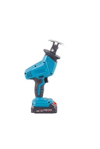 divendi-ro Mini cordless reciprocating saw, 250W, 3000 rpm, 2 x 3Ah battery, 4 15-20 cm, case, Blue