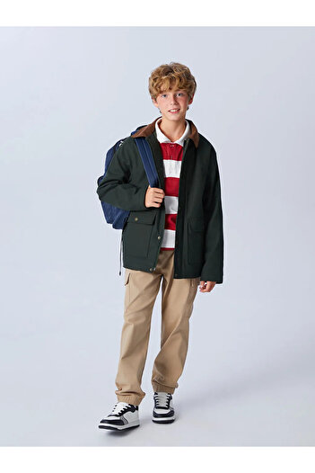 LC Waikiki Lcw Kidsbeige Elastic Waist Boys Cargo Jogger Pants