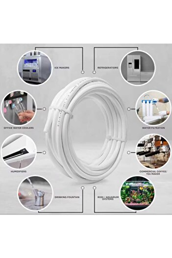 GE 10 meters of approved pipes for water purification systems, available in white and black.