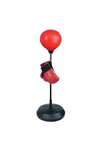 divendi-ro Boxing Ball & Gloves Set for Adults, Red with Black, Adjustable 121-146 cm, Stable Base