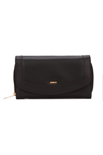 Newish Women's Black Faux Leather Card Holder and Wallet New296
