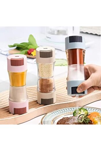 BLUE CORAL Double Head Salt and Pepper Shaker with Pour Holes, Spice Organizer for Home and Hotels, Dining Tabl