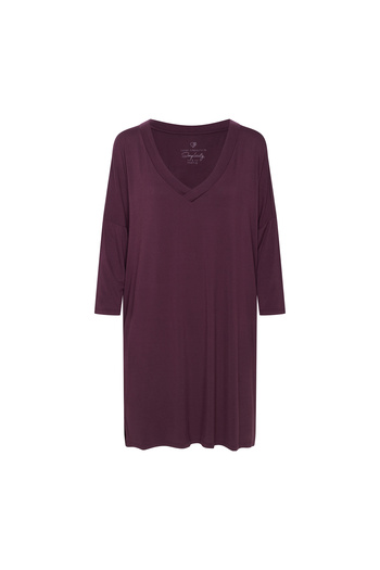 ESOTIQ Women's Sleep Shirt Nightgown Long Sleeve V-Neck Oversize Feminine & Elegant | Jannet