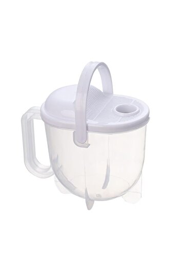 divendi-ro Strainer for rice, with sieve and lid, plastic, capacity 1L, 15.5x17cm, white-transparent