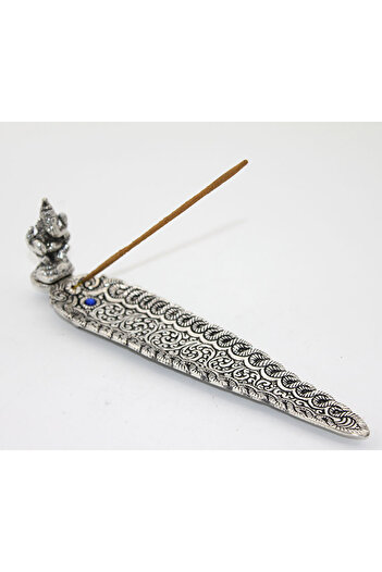 Larimar Metal Boat Ganesha Incense Burner Model 4