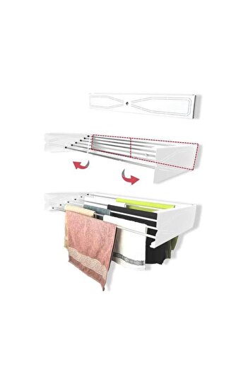 HMS Retractable Wall-Mounted Clothes Dryer HMP-1001-03, 95 cm, Indoor/Outdoor, Decorative Design, Space-