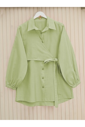 Modamorfo Cross Tie Sleeve Elastic Button Shirt -Çağla Y.