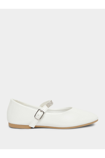 Styli Embellished Ballerinas with Buckle Closure