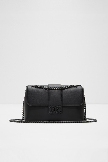 Aldo Ccharlicarry - Women's Chain Handle Magnet Closure Medium Size Black Crossbody Bag
