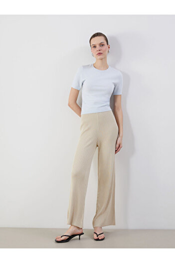 LC Waikiki Elastic Waist Textured Women's Knitwear Trousers