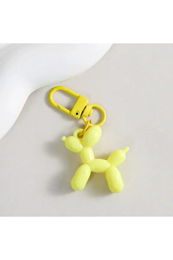ELENKA Balloon Dog Keychain Pin Lock Detailed Bag Charm