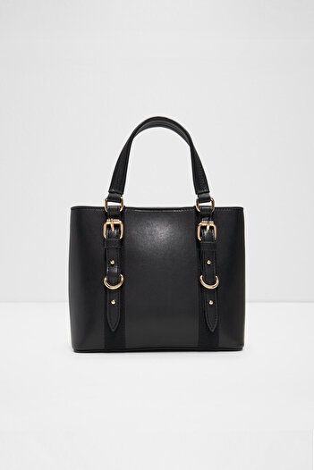 Aldo Maleah - Women's Small Size Black Shoulder and Hand Bag with Buckle Detail