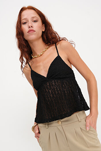 Addax Strappy Lace Blouse A17466