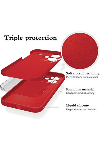 SOHO Flippy Protective Case for Xiaomi Redmi Note 13 Pro Plus 5G, Liquid Silicone, Red