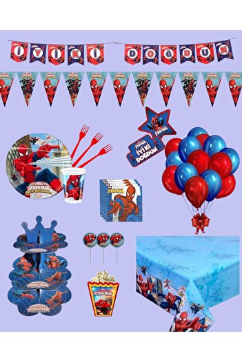 Evabrite Σετ πάρτι γενεθλίων Spiderman - Ειδικά πάρτι για αγόρια Προμήθειες Επιτραπέζια στολίδια για 8 άτομα