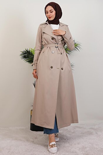 GİYZAMİLA Κρέμα Terra Trench Coat