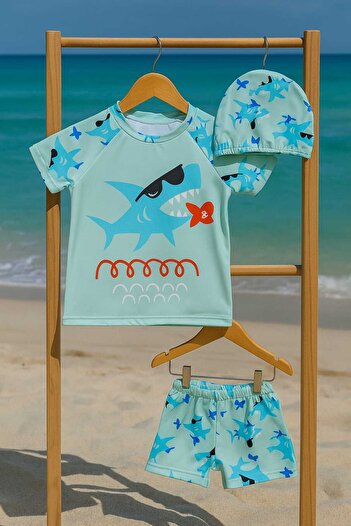 RONYPONY Team Three Pieces Boy's Boy's Boned Swimsuit