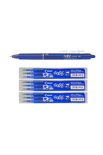 Pilot Set Frixion, roller + 9 rezerve, 0.7mm, albastru