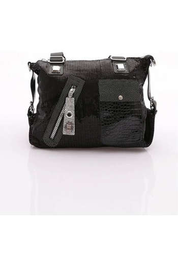 meSga butik Merli Black Skin Shoulder Bag