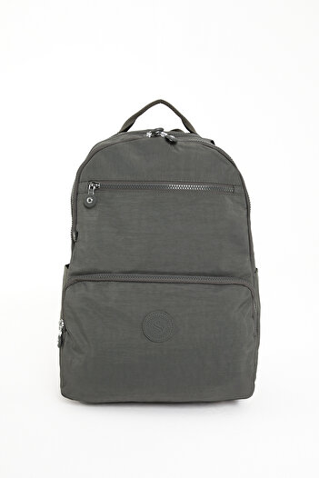Sanmorris Unisex Water Resistant Crinkle Fabric Backpack with Laptop Compartment and Hanging Pen Holder