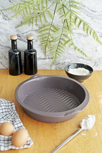 EVLE 28 cm Silicone Cheesecake Mold, Platinum Silicone, Gray