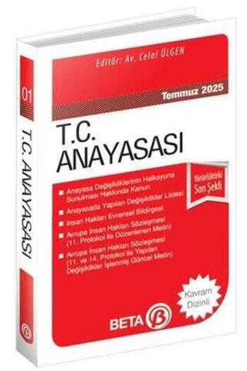 Beta Yayınevi T.C. Anayasası Temmuz 2025 (Cep Boy)