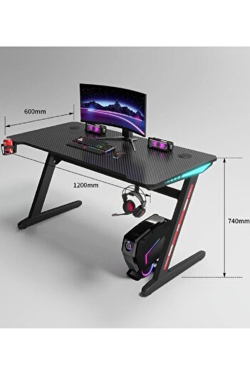 Fun Moment 120x60cm gaming computer table with RGB lighting