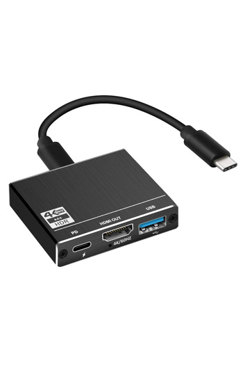HOPE R HOPE R 3 in 1 converter hub, USB 3.1 Type-C to HDMI 4K@60Hz, USB 3.0 and USB Type-C charging port