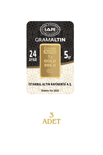 İar 15 GRAM 24 AYAR GRAMALTIN ( 5gr x 3 Adet )