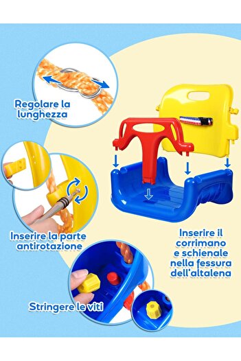 COOYA 4-in-1 Baby Swing Seat with Tray,Anti-Flip Snug Secure Detachable,for Outside Playground,Red