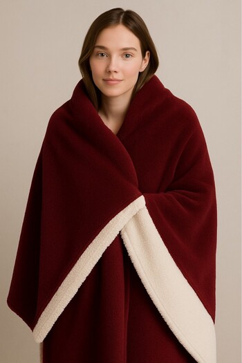 Mulberry Soft Inside Sherpa Textured Tv Blanket 120 X 170