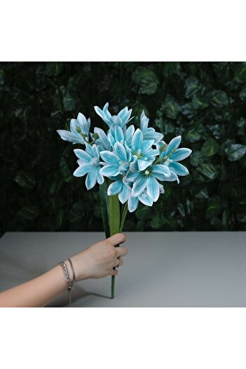 Kanguroom Mazăre de magnolie cu textura reală, 5 ramuri, 47 cm, buchet de magnolie umedă albastră