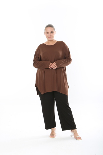 MODA LİZZA Women's Lycra Viscose Fabric Large Size Tunic One Size Bust Size 150 cm