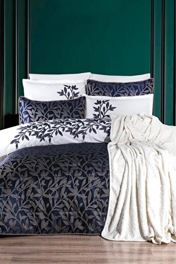 Çeyiz Diyarı Dowry Land Iris 10 Piece Dowry Set Navy Blue
