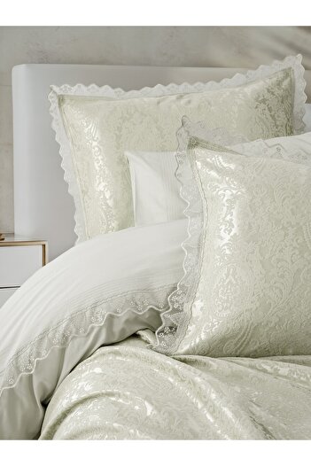 Cotton Box Chi Chi Double Pique Duvet Cover Set Velora Sage