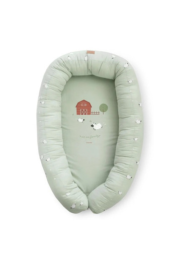 Bonjour Bebe Mantinel do postýlky Babynest 2v1, prémiová bavlna, Funny Farm 95x65x18 cm