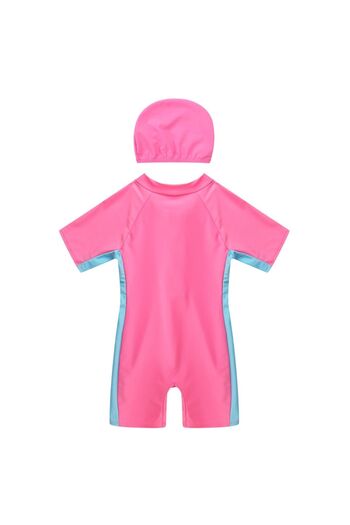 Mixbo Two-Piece Swimsuit Mixbo, Scuba Girls, Jumpsuit and Protective Cap, Pink, 4XL